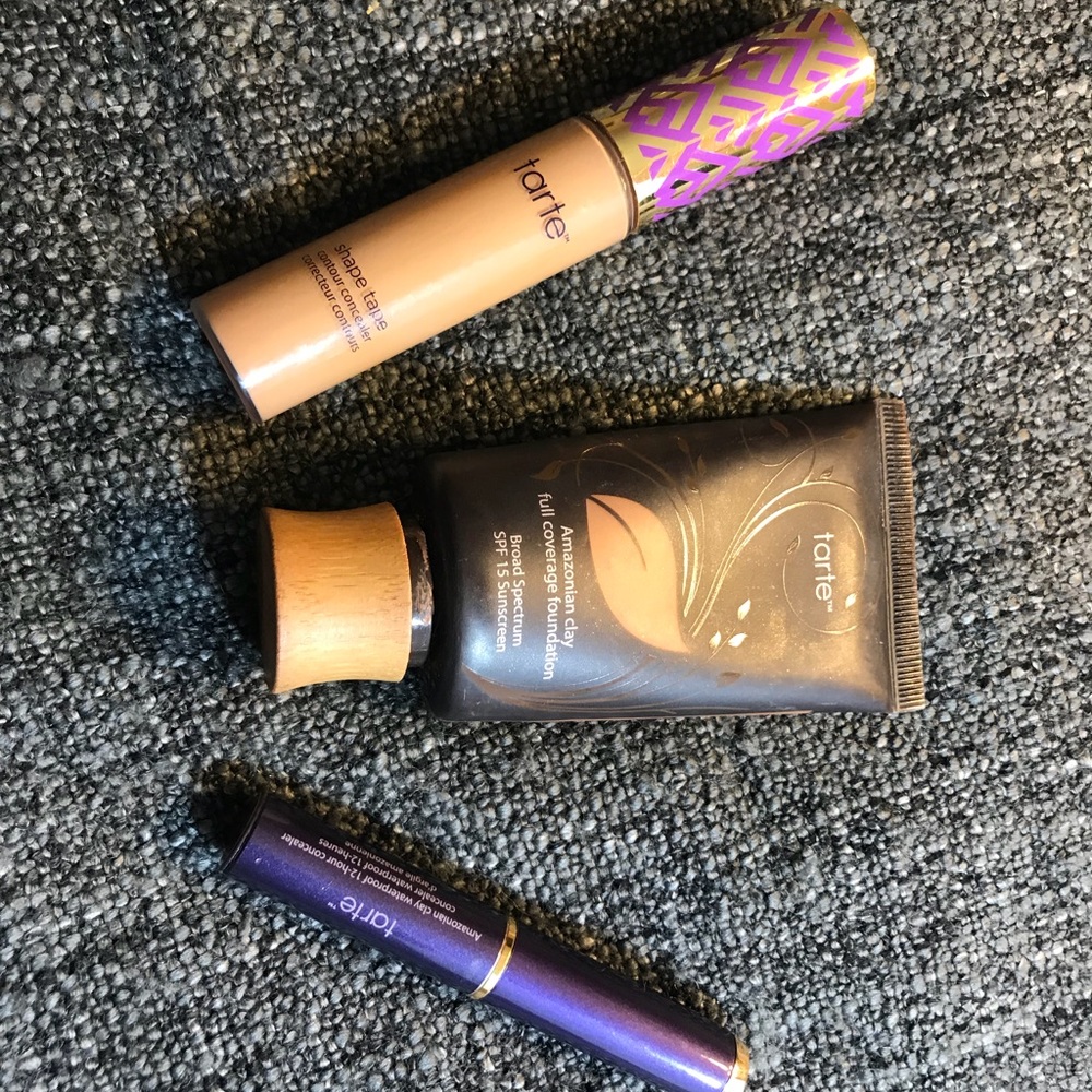 Tarte Shape Tape, Clay Foundation and concealer